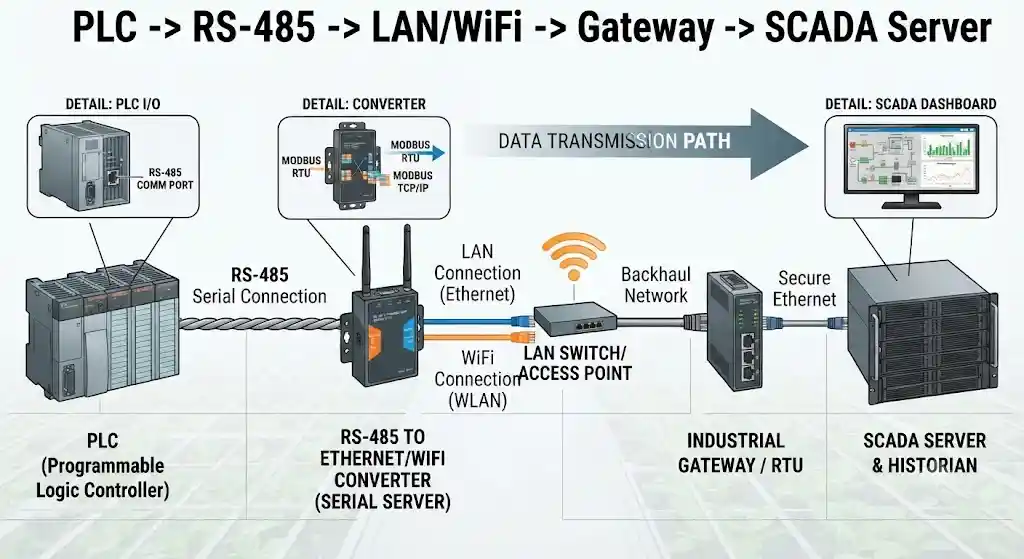 Kết nối SCADA khi nào cần dùng đến converter LAN Wifi
