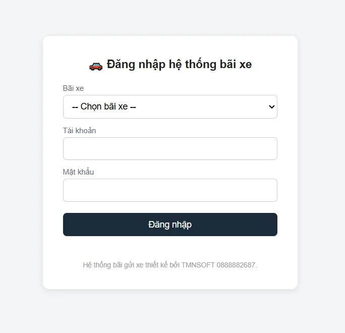 Hệ thống bãi gửi xe thông minh TMNSoft bằng mã QR Code (miễn phí)