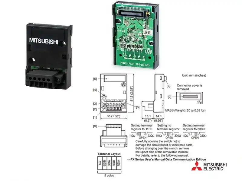 Dùng board FX3G-485-BD cho truyền thông PLC FX3s Scada